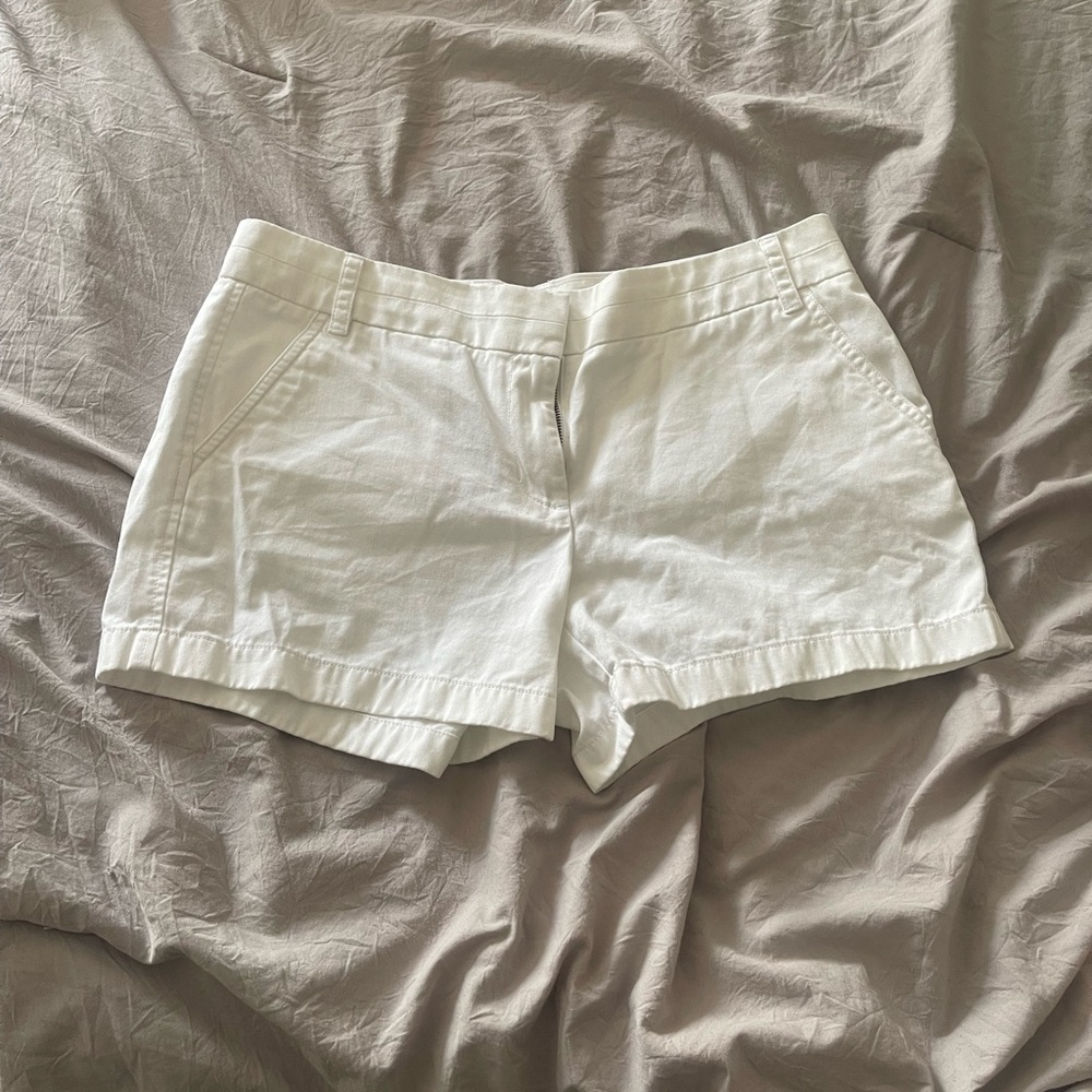 J. Crew White Bermuda Shorts Cotton Blend Relaxed Fit